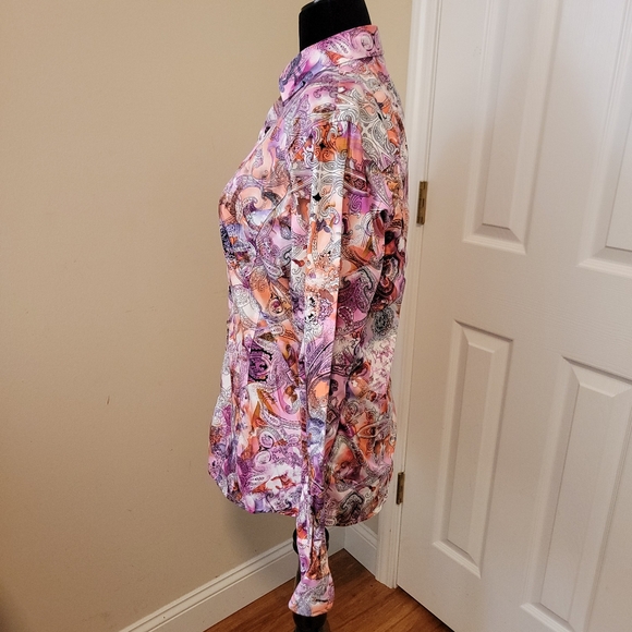 Barabas Multi Color Paisley / Mandala Print Shirt Size XL - Picture 8 of 9